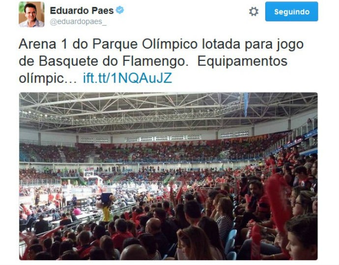 Eduardo Paes gafe Arena Carioca 1 (Foto: Reprodução Twitter) Eduardo Paes gafe Arena Carioca 1 (Foto: Reprodução Twitter)