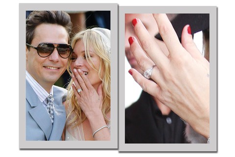 O anel que Kate Moss ganhou de Jamie Hince antes do casamento? O modelo era da década de 1920 inteirinho coberto por diamantes
