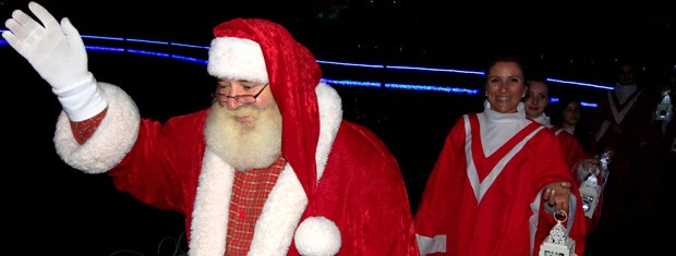 Papai Noel durante o espetáculo Nativitante (Foto: Cleiton Thiele/SerraPress)