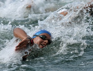 Ana Marcela, da maratona aquática, no Mundial de Barcelona (Foto: Satiro Sodré / SS Press)