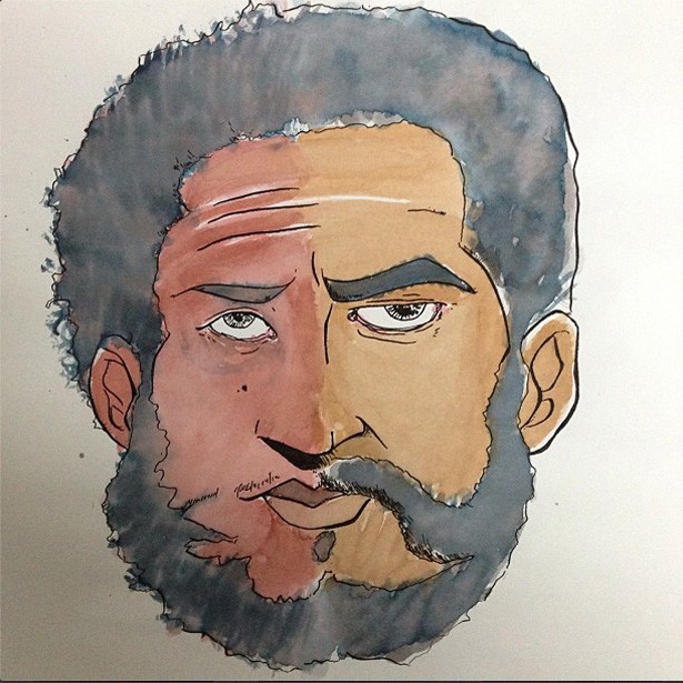 Desenho do rapper para divulgar parceria com Criolo (Foto: Acervo pessoal do artista)