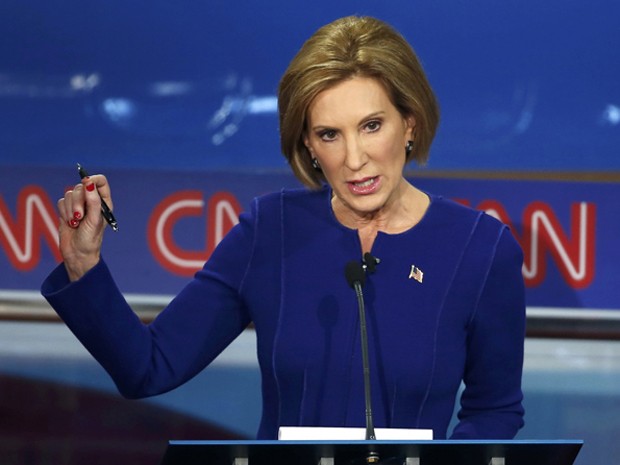 A pré-candidata republicana Carly Fiorina participa de debate promovido pela CNN na noite de quarta (16) (Foto: Reuters/Lucy Nicholson) A pré-candidata republicana Carly Fiorina participa de debate promovido pela CNN na noite de quarta (16) (Foto: Reuters/Lucy Nicholson)