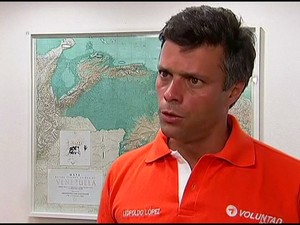 Leopoldo López, líder da oposição na Venezuela, teve a prisão decretada pela Justiça/GNews (Foto: Reprodução GloboNews) Leopoldo López, líder da oposição na Venezuela, teve a prisão decretada pela Justiça/GNews (Foto: Reprodução GloboNews)