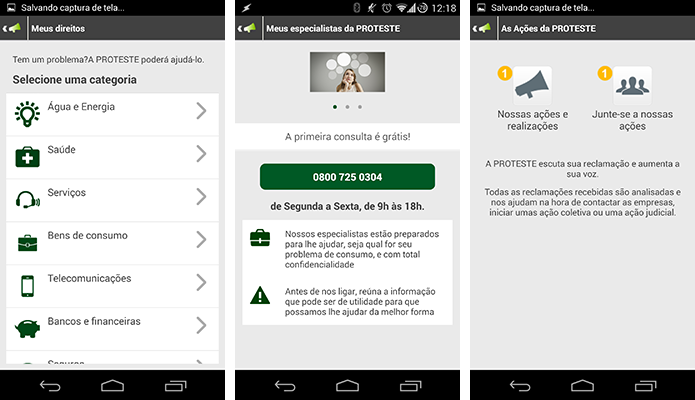 A Proteste também oferece informações e consultoria jurídica por meio do app (Foto: Reprodução/Paulo Alves)