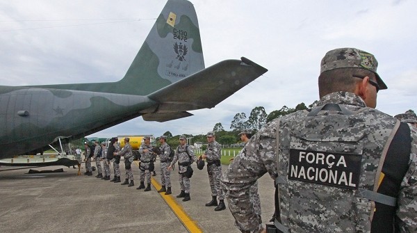 Força Nacional chegou em Santa Catarina na sexta-feira (15) (Foto: James Tavares/Divulgação)