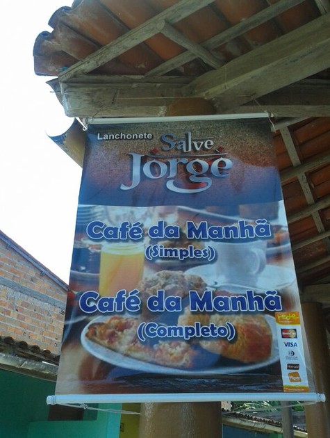 'Salve Jorge' em lanchonete na Bahia (Foto: Rafaela Santos) 'Salve Jorge' em lanchonete na Bahia (Foto: Rafaela Santos)