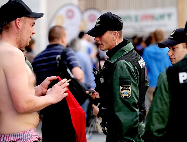 policiamento na final da Liga dos Campeões em Munique (Foto: AFP)