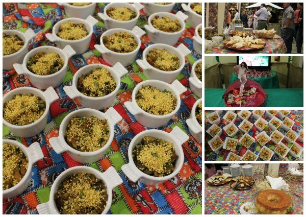 Muidas comidas típicas foram oferecidas aos convidados (Foto: Mônica Dias/G1)