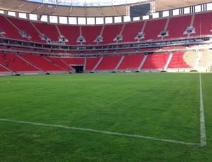 marcações de campo estádio Mané Garrincha (Foto: GLOBOESPORTE.COM)