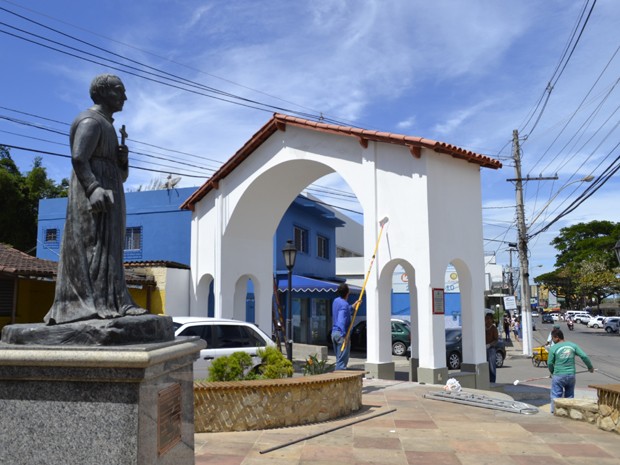 A cidade Anchieta, no Espírito Santo, prepara programação especial para a canonização de José de Anchieta (Foto: Amanda Monteiro/ G1 ES)