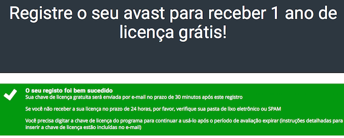 codigo do avast free antivirus