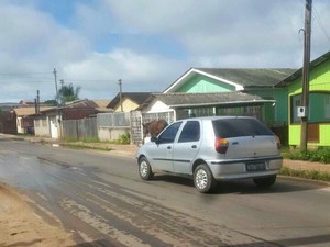 Animais são vistos trafegando pela via pública em bairro de Cruzeiro do sul  (Foto: Anny Barbosa/G1)