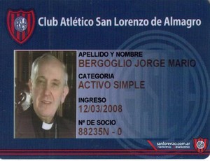 Carteirinha Papa Francisco I Sócio San Lorenzo (Foto: Diario Deportivo Olé) Carteirinha Papa Francisco I Sócio San Lorenzo (Foto: Diario Deportivo Olé)