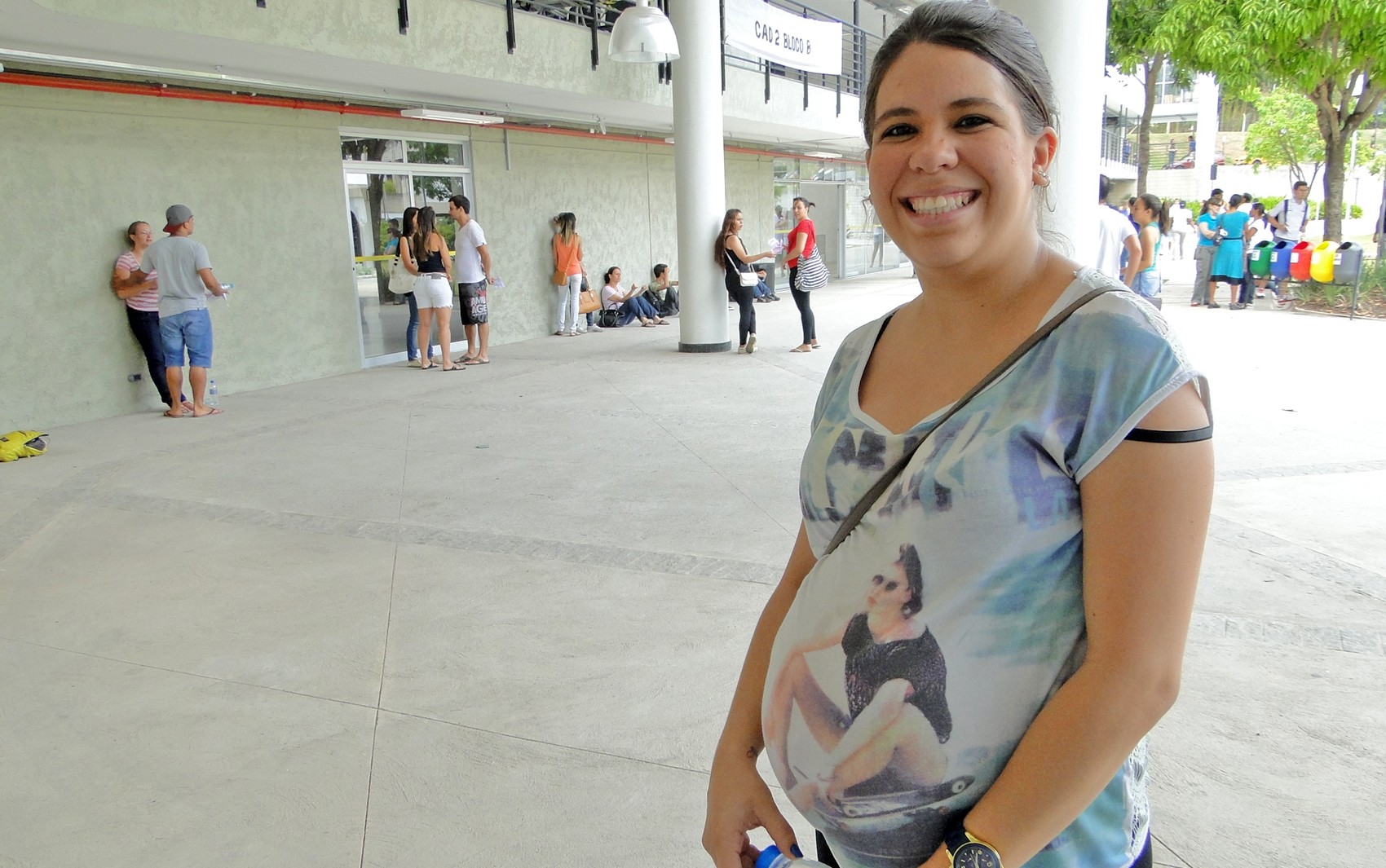 Gravida, Catharine Fernandes, de 24 anos, diz que é 'a única que vai fazer a prova em dupla em Belo Horizonte (Foto: Pedro Ângelo/G1)