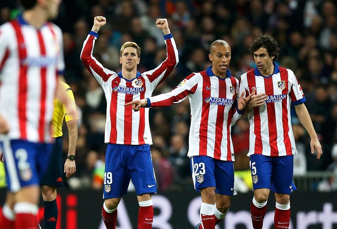 Comemoração Fernando Torres, Atlético de Madrid x Real Madrid (Foto: Reuters)