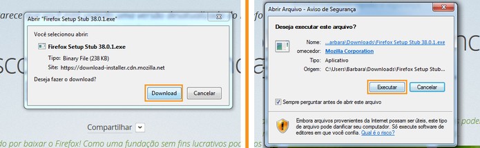 Execute o arquivo baixado para iniciar o update (Foto: Reprodução/Barbara Mannara) Execute o arquivo baixado para iniciar o update (Foto: Reprodução/Barbara Mannara)