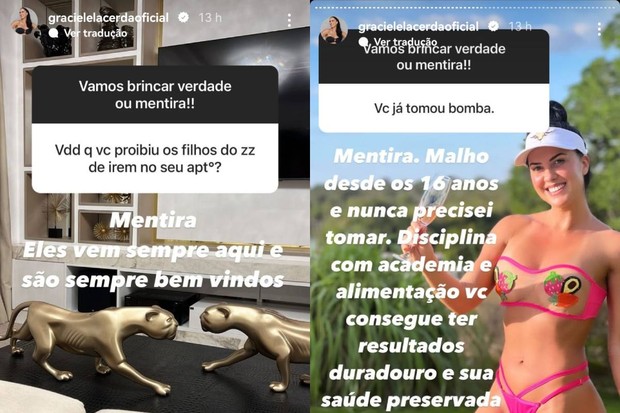 Graciele Lacerda responde a seguidores (Foto: Reprodução/Instagram)