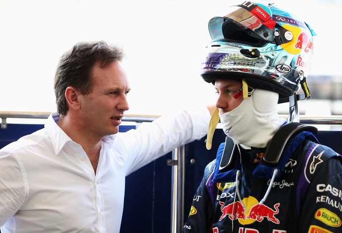 Christian Horner e Sebastian Vettel estão confiantes em solução para crise (Foto: Getty Images)