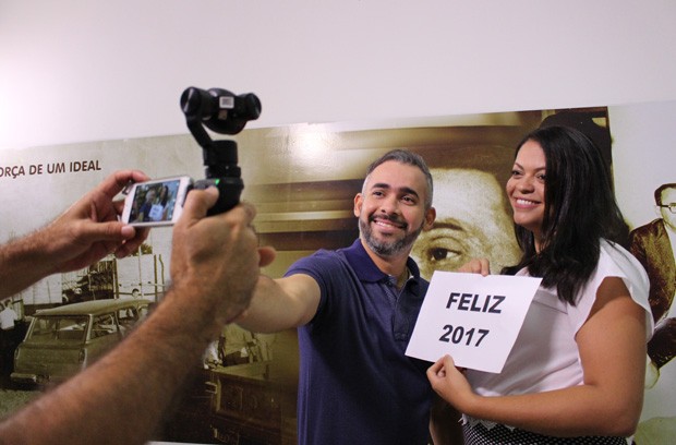 Profissionais da TV Clube gravam vt de fim de ano (Foto: Katylenin França/TV Clube)