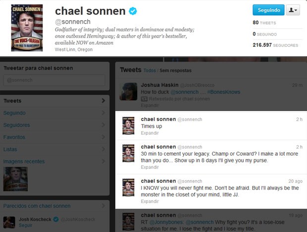 Chael Sonnen, UFC (Foto: Reprodução / Twitter)
