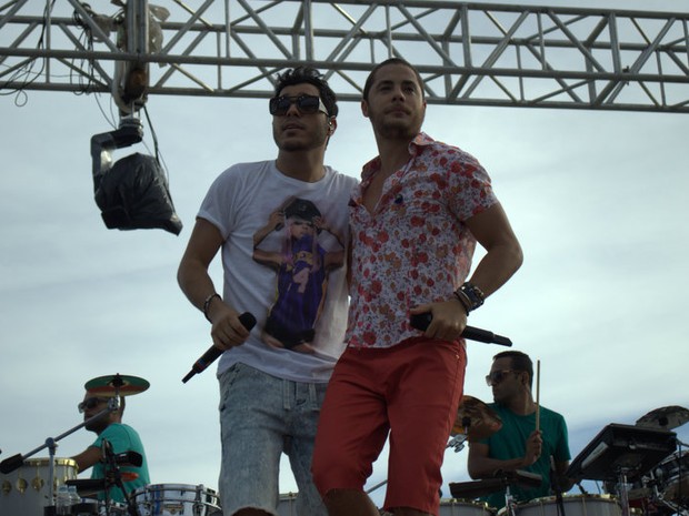 Tomate e Levi Lima em gravação de DVD do Jammil em Maceió (Foto: Felipe Souto Maior/ Divulgação)