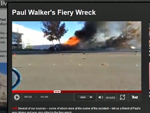 TMZ divulga vídeo do carro em que Paul Walker estava em acidente (Foto: Reprodução/TMZ)