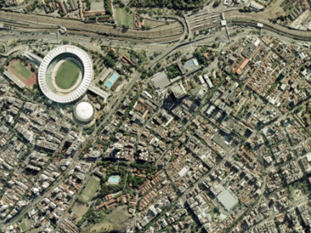Maracanã, no Rio, em foto feita em 2 de outubro de 2013 (Foto: Google Earth)