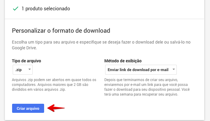 Selecione o formato do arquivo e como gostaria de baixá-lo (Foto: Reprodução/Helito Bijora)