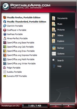 screenshot de PortableApps.com Suite