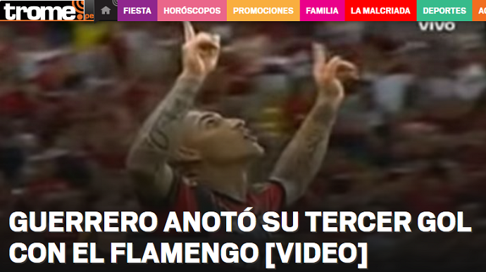 jornais peruanos - Guerrero Flamengo x Grêmio