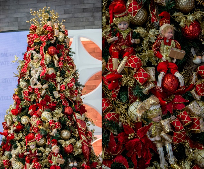 Pierrots enfeitam a árvore de Natal da Casa de Cristal  (Foto: Ellen Soares/Gshow)