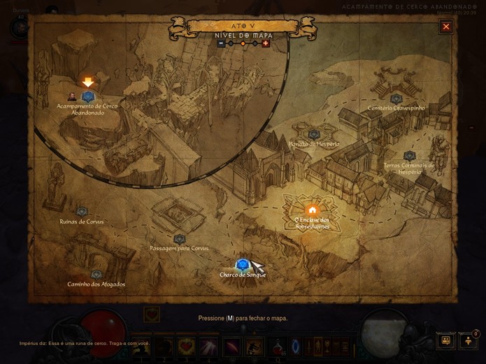 A inovação dos mapas para viajar pelos Marcos de Senda é uma dos muitos detalhes que enriquecem a atualização feita por Diablo 3: Reaper of Souls (Foto: Reprodução/Danierl Ribeiro)