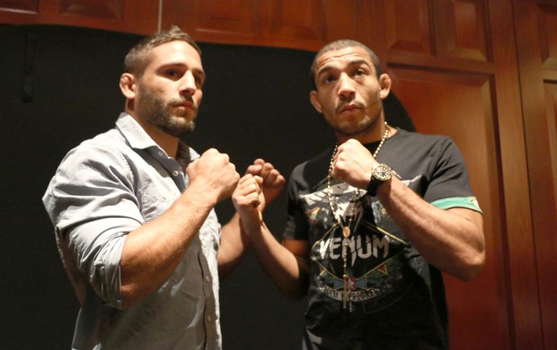 Encarada José Aldo e  Chad Mendes UFC (Foto: Evelyn Rodrigues)