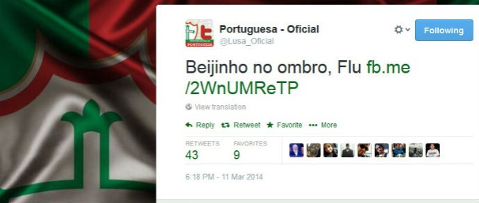 Twitter da Portuguesa provoca Fluminense (Foto: reprodução / Twitter)