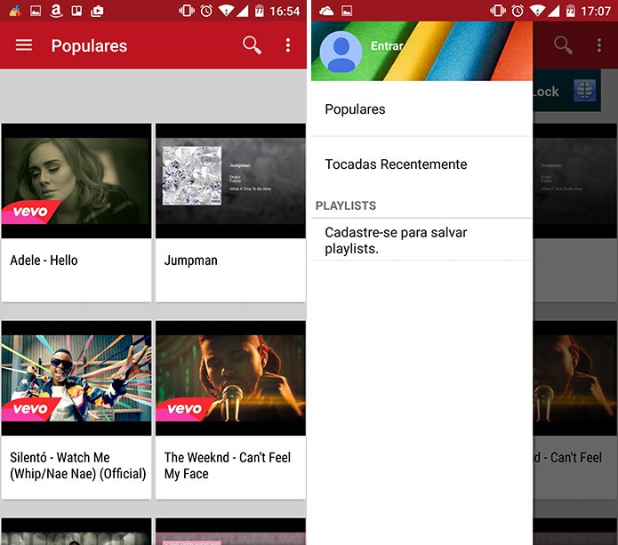 FireTube é bem parecido com o YouTube e oferece sugestões de vídeos para reprodução em segundo plano (Foto: Reprodução/Elson de Souza)