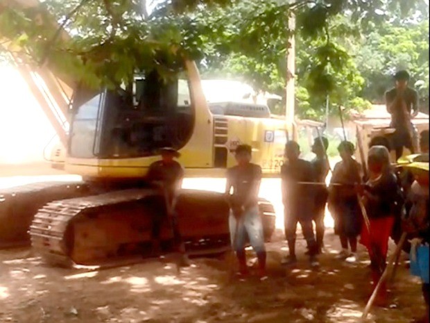 Máquinas foram levadas para a aldeia Piaraçu, no norte de Mato Grosso. (Foto: Roiti Metuktire/Arquivo Pessoal)