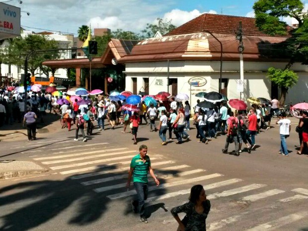 No AC, agentes de saúde e endemia fazem protesto por piso salarial (Foto: Yuri Marcel/G1)