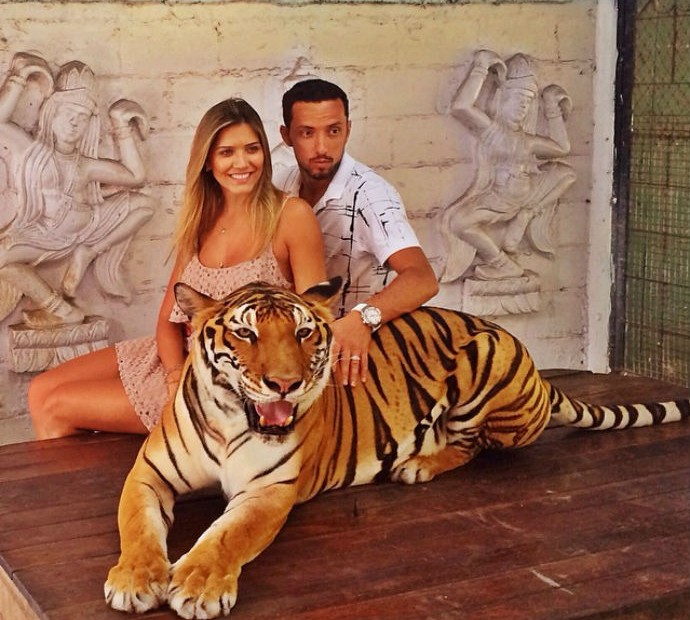 Nenê com a namorada Jessica Garducci na Tailândia (Foto: Reprodução/Instagram)
