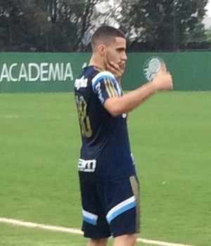 Gabriel assiste a treino do Palmeiras em campo da Academia:  Saudade