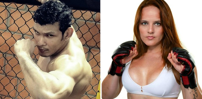 Casal de lutadores, Luis Sapo e Carina Damm estão confirmados no Talent Draft no Espírito Santo (Foto: Montagem sobre fotos de arquivo pessoal)