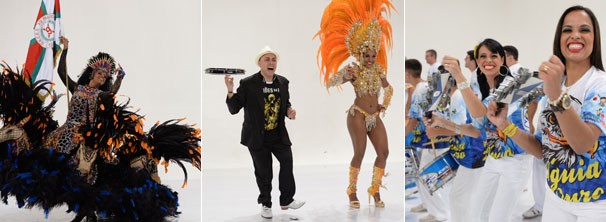 Gaviões da Fiel e Águia de Ouro nas gravações (Foto: Zé Paulo Cardeal/ Globo)