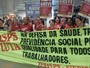 Manifestantes fazem ato no Aeroporto Internacional de Brasília