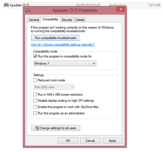 Ative o modo de compatibilidade do Xpadder para utilizá-lo no Windows 8 (Foto: Reprodução/André Mello)