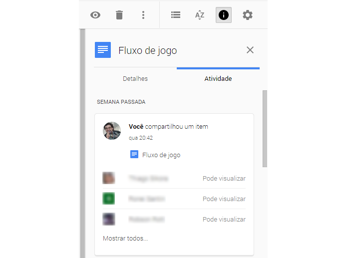 Atividade pode ser conferida sem acessar documentos (foto: Reprodução/Google)