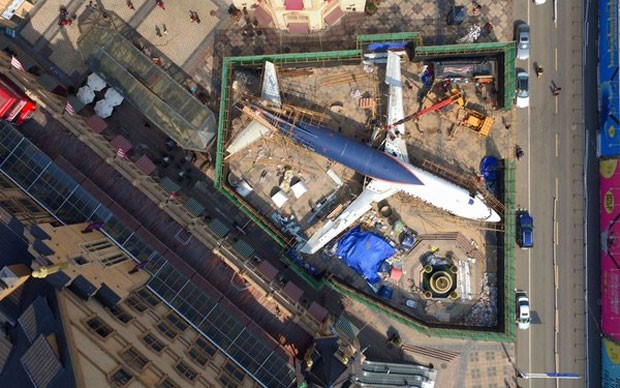 Boeing 737 será usado como restaurante em cidade chinesa (Foto: Reprodução/Twitter/M Barak Cherguia)