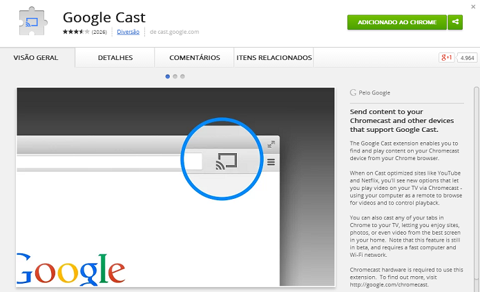 Instale o Google Cast (Foto: Thiago Barros/TechTudo)