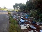 Área verde em Piracicaba tem lixo, caixas, restos de móveis e até galão