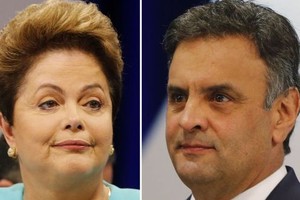 Dilma e Aécio, durante o debate no SBT (Foto: Paulo Whitaker / Reuters)
