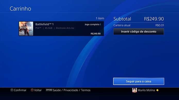 Conclua o pagamento do Battlefield 1 (Foto: Reprodução/Murilo Molina)