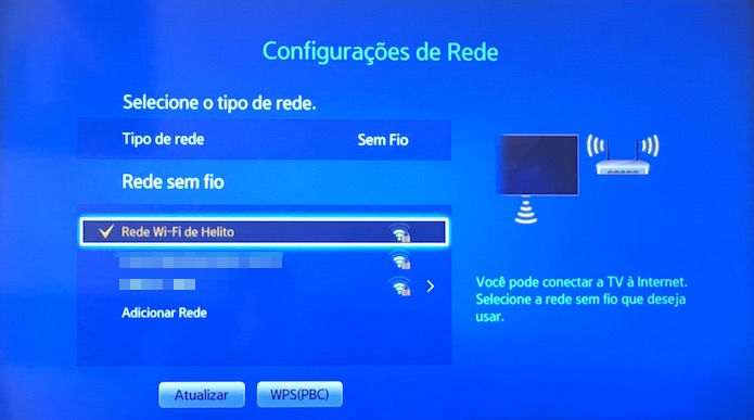 Verifique se a TV está conectada à mesma rede do celular (Foto: Reprodução/Helito Bijora)
